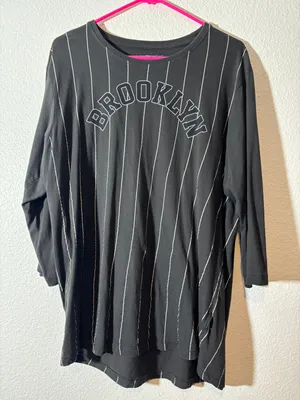 Cotton On Authentic Size XXL Brooklyn Spellout 3/4 Sleeve Scoop Neck T-Shirt thumbnail 1