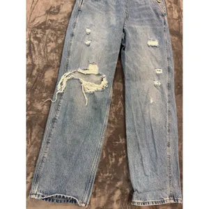 Abercrombie & Fitch Overalls Womens Blue Distressed Denim M thumbnail 3