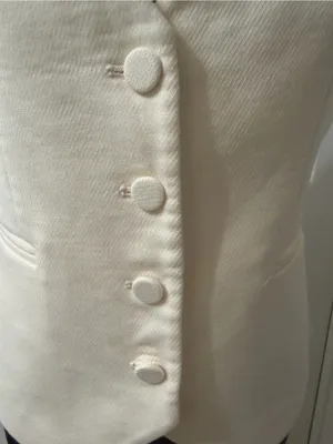 Zara Button Down Front Ivory Blazer Vest(Size XS) thumbnail 7