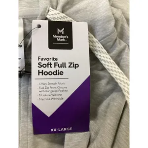 Member's Mark Favorite Soft Full Zip Hoodie‎ Gray XXL Performance Activewear thumbnail 4