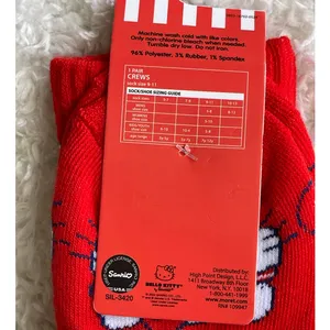 Sanrio Hello Kitty Red Crew Socks Mid Calf Size 5-10 Valentine's NEW Sanrio thumbnail 4