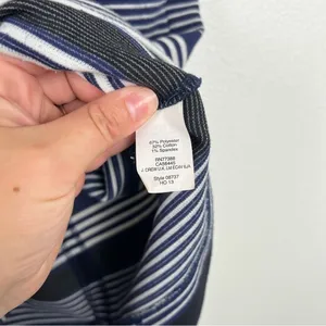 MADEWELL Striped Gallerist Pointe V Neck‎ Stripes Dress Blue Sz XS thumbnail 7
