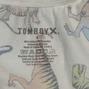 TomboyX Bralette Women Small White Rainbow Dinosaur Print Scoop Neck Kidcore thumbnail 2
