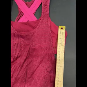Lululemon Tank Top Bra Red Pink Luxury Designer Athletic Lounge Preppy 6‎ thumbnail 4