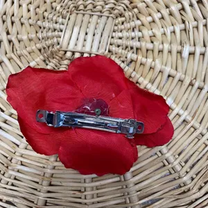 Red Rose Glitter Edge Hair Clip Handmade thumbnail 2