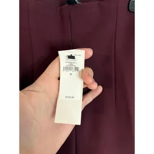 Banana Republic Straight Ultra High Rise Pant Womens Size Medium NWT Burgundy thumbnail 3