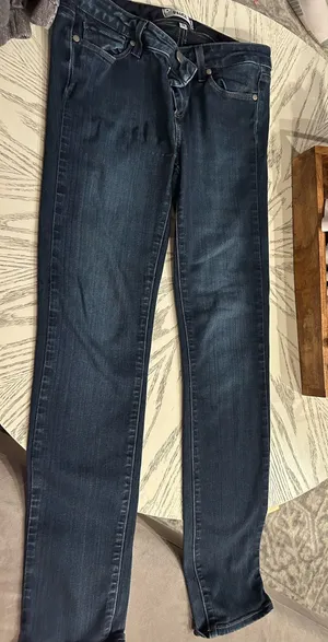 Dark wash straight down jeans thumbnail 1