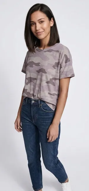 rag & bone Purple Camo Short Sleeve Tee thumbnail 1