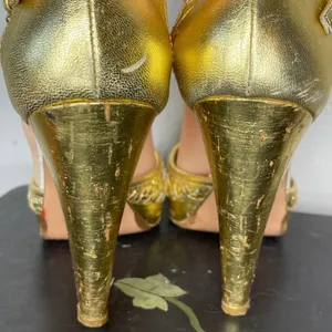 Coach Gold Leather‎ Heels thumbnail 4