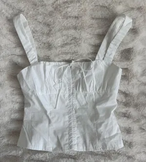 More to Come Revolve Classic White Square-Neck Camisole with Front Tie thumbnail 1