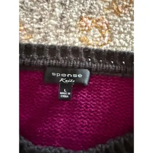 Spense Knits Womens Striped Sweater Pink Magenta Grey Y2K Emo Grunge Large thumbnail 4