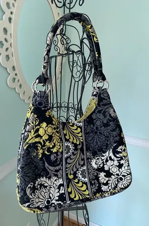 VERA BRADLEY ~ Shoulder Purse Handbag in‎ Baroque Yellow Black Gray thumbnail 1