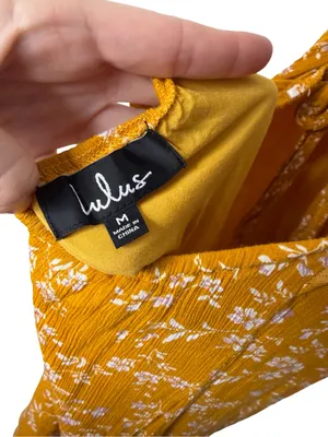 🩷‎ Lulus Floral Button Front Midi Dress Medium 🩷 thumbnail 4