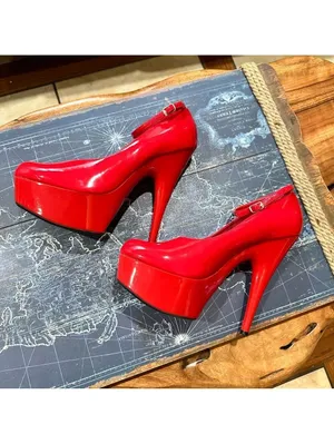 Red Patent Platform Heels | Jante | Size 8 Red thumbnail 5