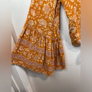 American Eagle‎ Viscose Floral V-Neck Cropped Hem Bell Sleeves Boho Top Size XS thumbnail 9