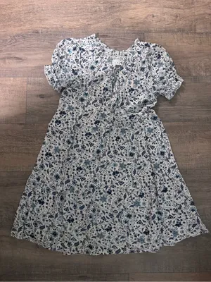 Margaux Riviera • Mini Dress • Blue White • Petite Small • Floral thumbnail 1