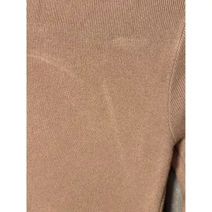Commense Womens Mock Neck Sweater M Tan Ribbed Long Sleeve Minimalist Chic thumbnail 4
