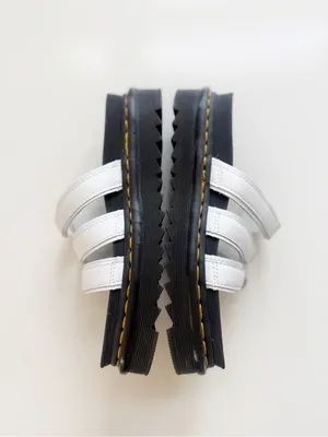 Dr. Martens Blaire Leather Slides White Size 8 thumbnail 4