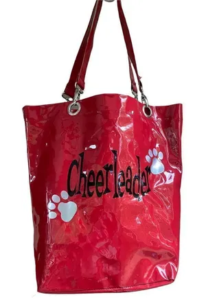 Cheerleader Red patent shiny tote bag thumbnail 1