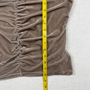 Free People Cupcake Velvet Top Women’s XL Taupe Brown Ruched Puff Sleeve thumbnail 8