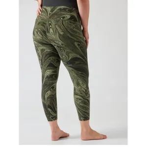 Athleta‎ Transcend 7/8 Tight 1X Sumi Marble Green Black Leggings thumbnail 2