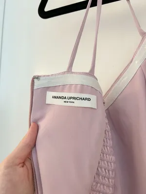 Amanda Uprichard Odean Asymmetrical Baby Pink Purple Cocktail Mini Dress Size S thumbnail 8