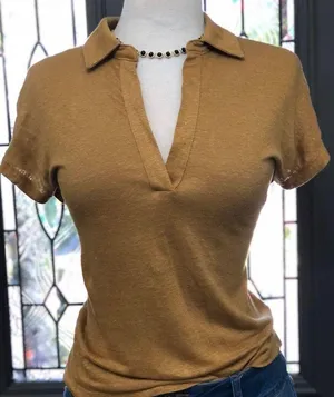 Banana Republic Women’s Linen Short Sleeve Polo | NWOT thumbnail 1