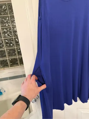 Royal Blue Spaghetti Strap Slip Dress XL | Flowy Rayon Tank Dress with Pockets thumbnail 6