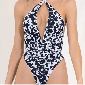 New! MAAJI Spot Butterfly Safari Plunge One Piece Reversible‎ Black White Medium thumbnail 11
