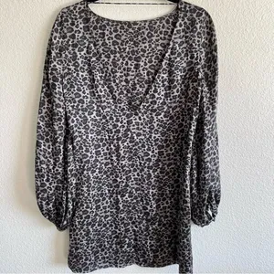 Equipment Femme Women's Zipporah Short‎ Silk Dress in Silver Steel Multi thumbnail 7