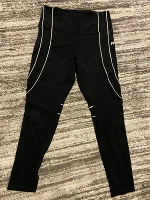 Victoria’s Secret PINK black yoga leggings pants size large white detail thumbnail 1