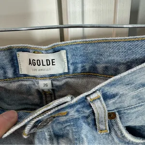 AGOLDE Parker Distressed‎ Denim Cut Off Shorts Light Wash Blue size 26 thumbnail 5