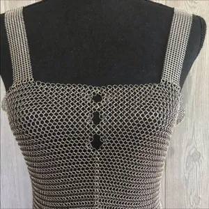Elaine unziker metal Chainmail tank top cosplay soldered rings medieval larping thumbnail 3