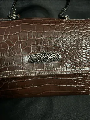 Rosetti Women’s Brown Croc-Embossed Top Handle Multi Pocket Handbag Purse thumbnail 5