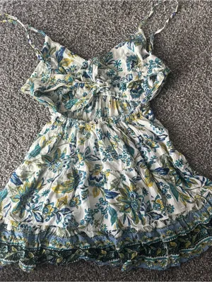 Angie Blue Print Summer Mini Dress thumbnail 2