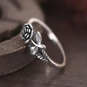 Gorgeous Rose Antique Silver ring thumbnail 2
