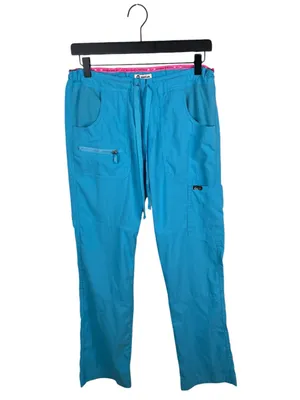 Koi Lite Peace Womens 6-Pocket Drawstring Scrub Pants Slim Fit Size XS Teal Blue thumbnail 2