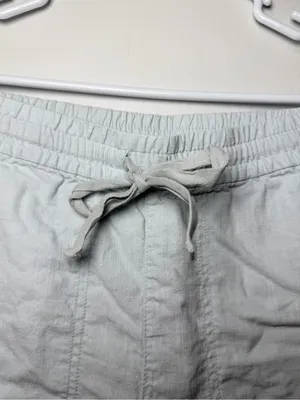 J. Crew Linen Shorts in Light Blue with Drawstring Size Small thumbnail 3
