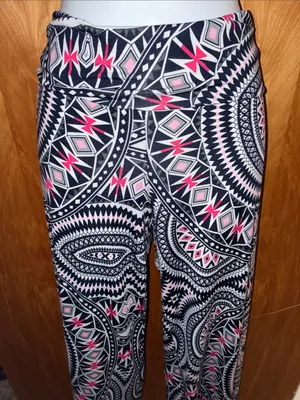 White Mark Aztec Boho Mandala Print loose Wide Legging Pants - Size Small thumbnail 2
