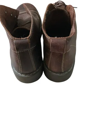 Vtg Beaver creek unisex brown leather chunky biker boots lace up sz 7 thumbnail 3