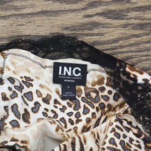NWT INC International Concepts Shortie Pajama Set 2-Piece Mixed Animal Brown L thumbnail 8