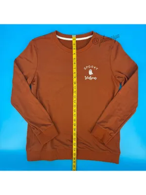 Spooky Season Halloween Fall Autumn Ghost Women's Soft Stretch Sweatshirt Size L thumbnail 4