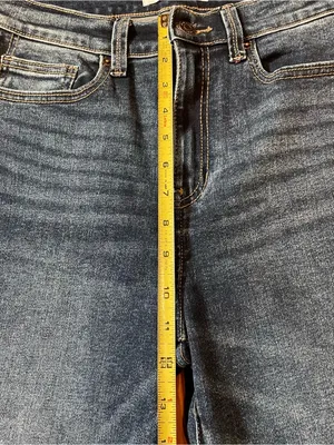 Zenana Cropped Wide Leg Jeans Med Wash Raw Hem Cropped Sz 28 X 23 High Rise thumbnail 10