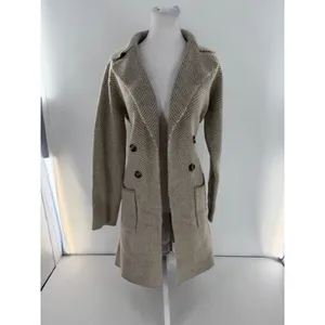 Magnolia Boutique M/L Womens Herringbone Double Breasted Long Coat Quiet Luxury thumbnail 3