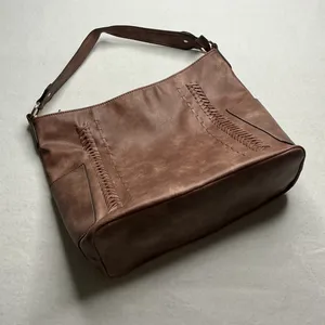 Alyssa Vegan Leather Satchel Shoulder Bag Mauve thumbnail 3