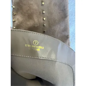 New Venus Faux Suede Studded Over the knee Taupe Boots thumbnail 7