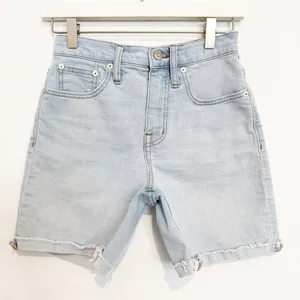 Madewell Mid Length Shorts Size 23 Blue Light Wash High Rise Preppy Coastal Chic thumbnail 3