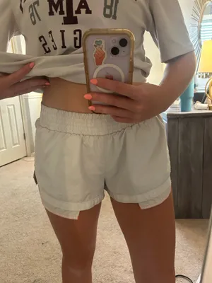 Free People Movement white shorts w/pink stitching thumbnail 5