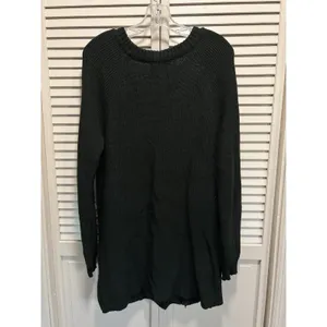 Mossimo Sweater Mini Knit Dress Zipper Detail Size Large Round Neck Black‎ thumbnail 5