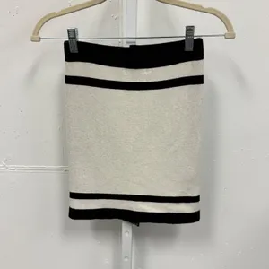 EGGS Knit Mini Skirt Black White Colorblock Button Front‎ Stretch XXS/XS thumbnail 2